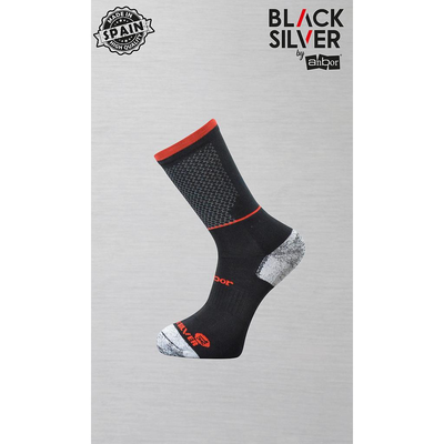 Half-calf sock BLACK SILVER
