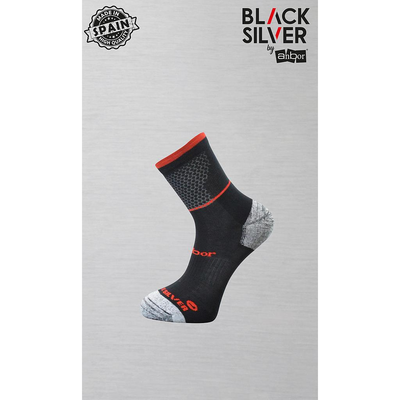 Short sock BLACK SILVER